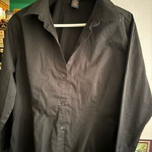 Classic Black womens Button-Up Shirt